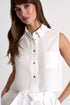 Buttoned Sleeveless Linen Vest - 52536-60-020 02 / 020 Cream / 100% LINEN